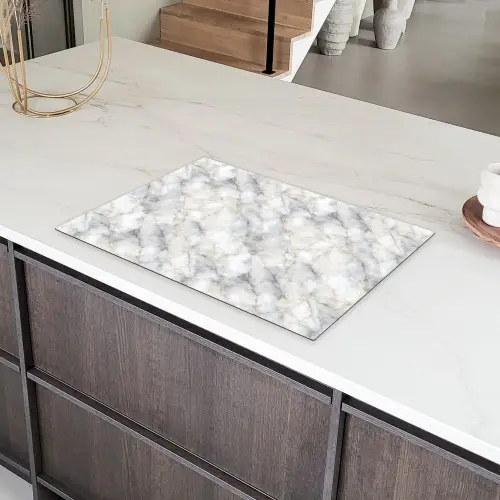 Grijs - Marmer - Gedetailleerd Inductie beschermer vinyl 3mm klein 276 -sfeer8