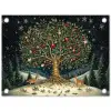 Feestboom - Winterhemel - Kleurrijk tuinposter los doek klein -3d