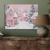 Kerstdorp - Roze - Winter - Sneeuw - Huizen PET vilt klein -sfeer2