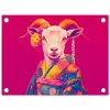 Geit - Hoorns - Kimono - Kleurrijk tuinposter los doek klein -3d