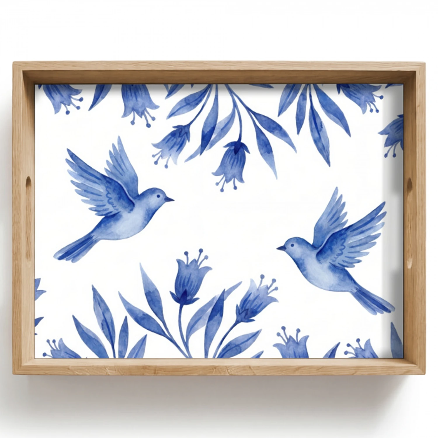 Modern - Vogels - Delfts - Blauw Dienblad Rechthoek middel -z3d_shopping