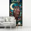Uil - Mozaïek - Maan - Nacht fotobehang vinyl groot -woonkamer
