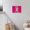 Lama - Kimono - Bloemenkrans - Felroze tuinposter los doek klein -sfeer8