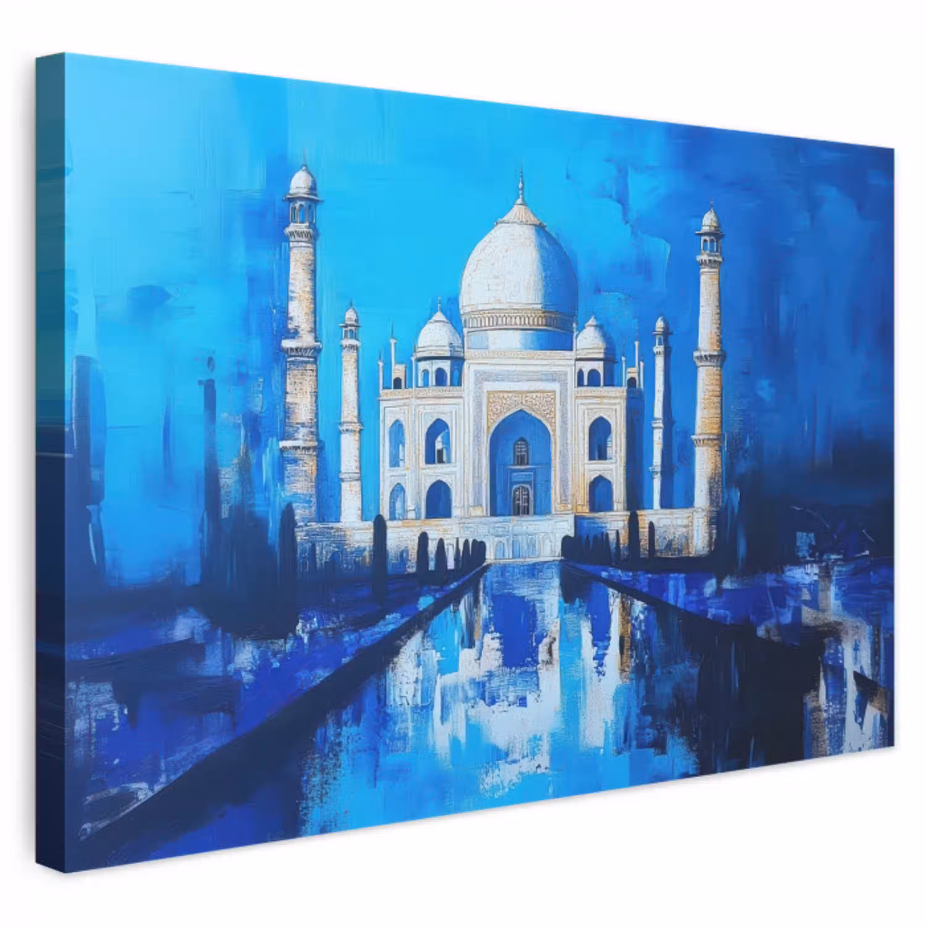 Taj Mahal - Ramadan - Blauw - Islamitische canvas 2cm klein -3d