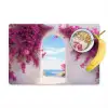 Zee - Roze - Bloemen - Poort Placemat vinyl groot -zzzproduct_Kitchenyeah-website