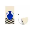 Vaas - Blauw - Geblokt - Modern fotobehang vinyl groot -3d