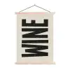 Zwart - Wijn - Decoratie - Vintage textielposter latten blank klein -3d