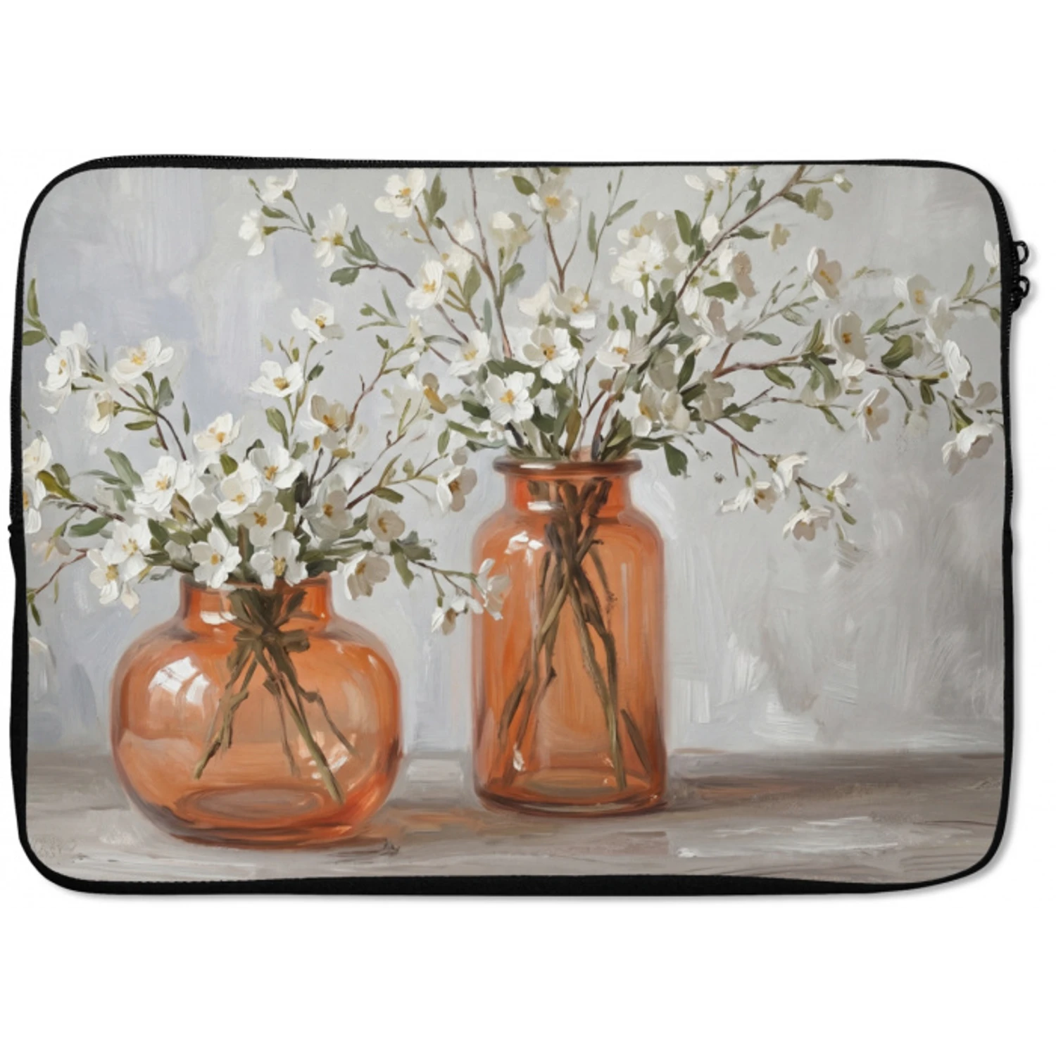 Vazen - Bloemen - Oranje laptophoes neopreen klein -zkaufland3dotto