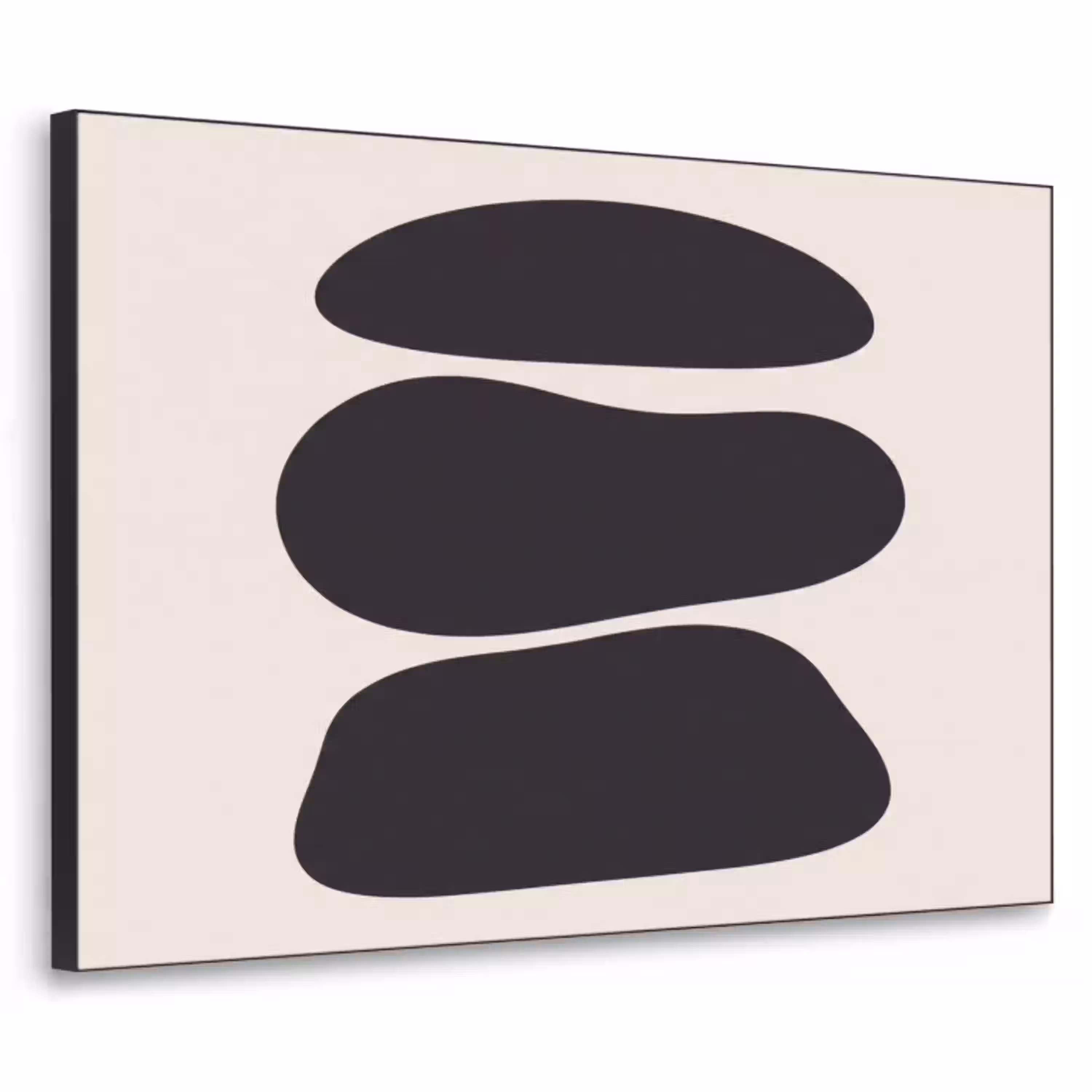 Vormen - Organisch - Zwart Textielframe zwart klein -3d
