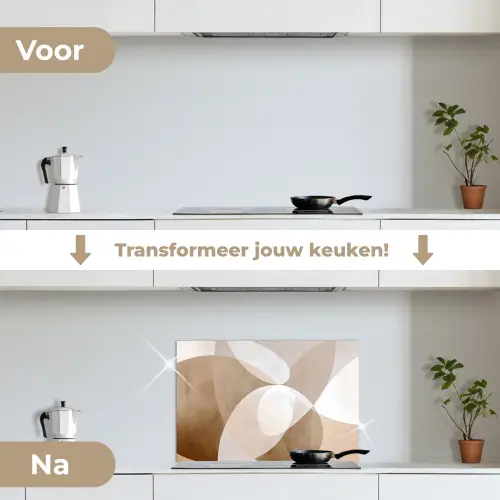 Ovale vormen - Transparant - Zachte overgang keuken achterwand spatscherm klein -voor_na_NL