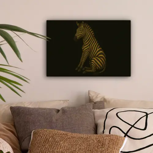 Zebra - Strepen - Goud canvas 2cm klein -sfeer1