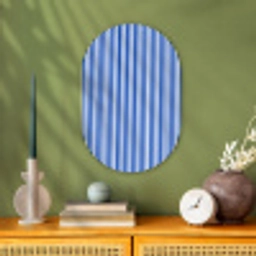 Klassiek - Strepen - Blauw Wandcirkel Ovaal Forex klein 630 -sfeer2