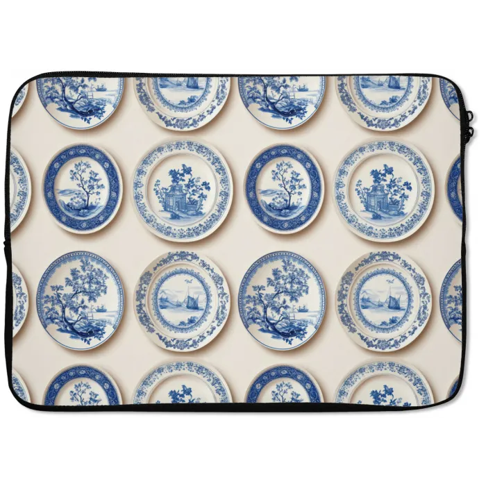 Borden - Bomen - Planten - Blauw laptophoes neopreen klein 279 -zkaufland3dotto