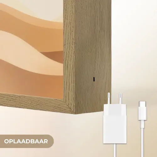 Zon - Heuvels - Boom - Abstract Light Box met batterij (Wandlamp) middel -USP_websiteoplaadbaarNL