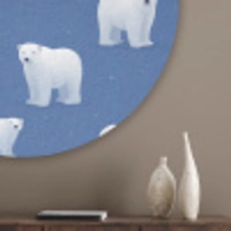 IJsbeer - Patroon - Blauw Akoestische PET Vilt - Rond klein 838 -sfeer5_closeup