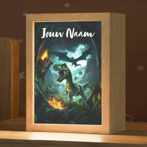 Dinosaurus - Draak - Jungle - Groen Light Box met kabel (Kinderlampje) klein -zzz_3d_website