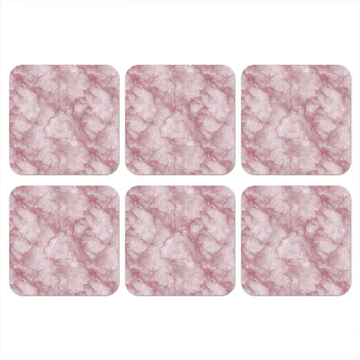 Roze - Kwartsmarmer - Aders onderzetter kurk middel 366 -3d