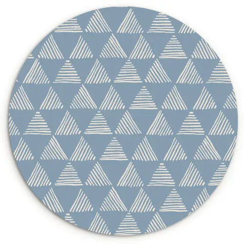 Driehoek - Blauw - Patroon - Strepen Wandcirkel plexiglas klein 852 -3d