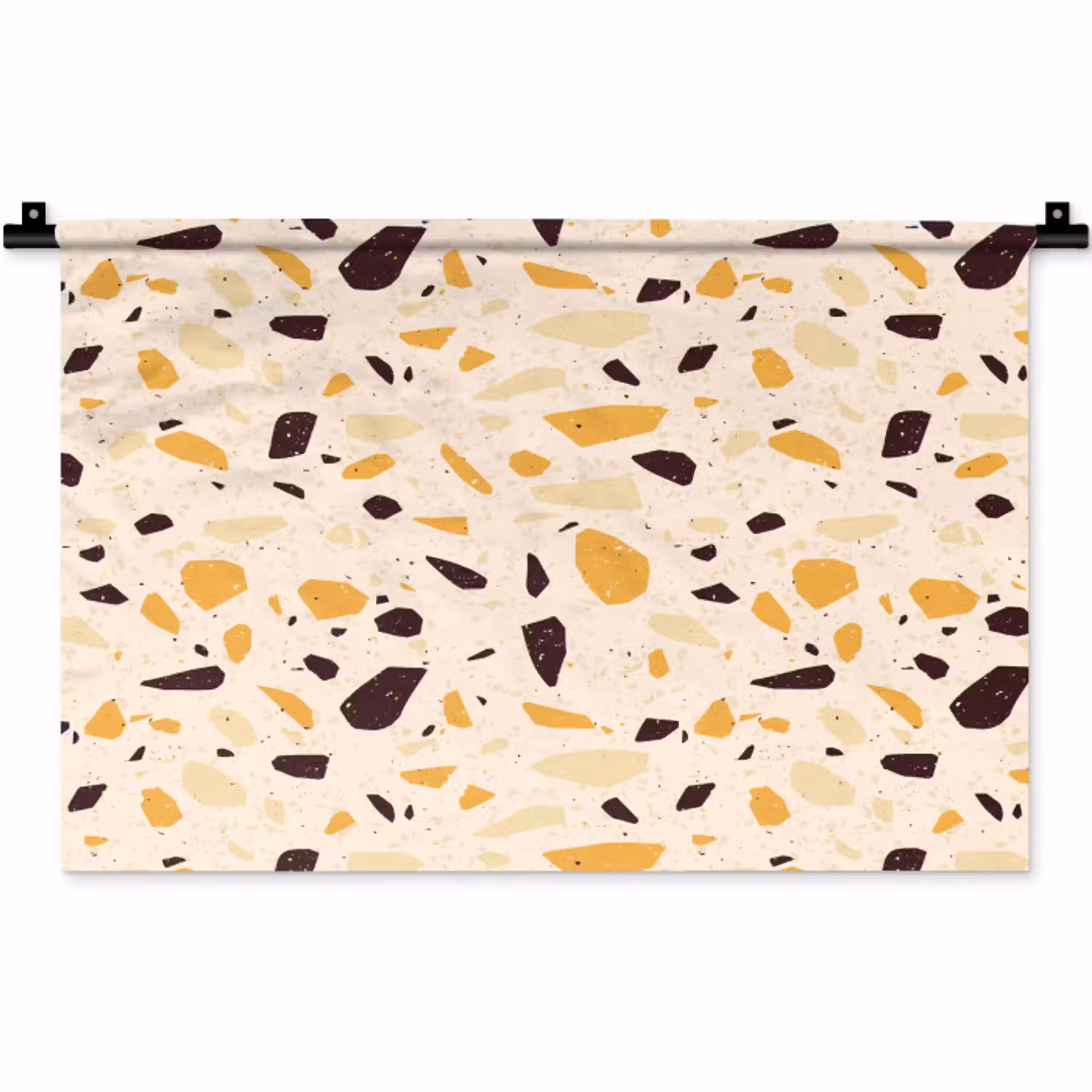 Terrazzo -  Patroon - Geel - Wandkleed katoen klein 269 -zz3d