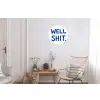 Blauw - Quote - Wit Wandcirkel aluminium klein -woonkamer