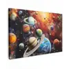 Planeten - Heelal - Neon - Ruimte canvas 2cm klein -z3d