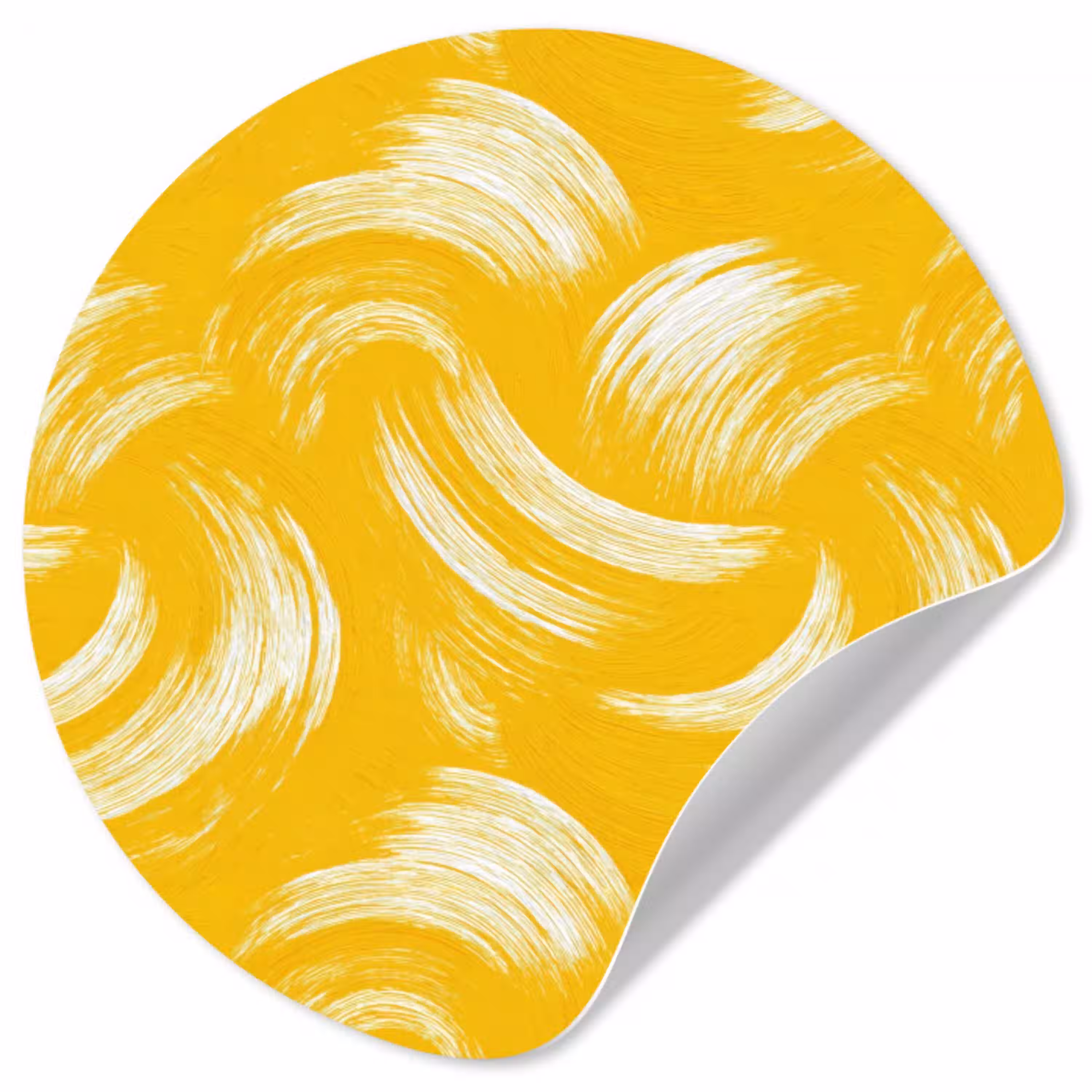 Verfstreken - Abstract - Dynamisch - Geel Wandcirkel behangsticker klein 186 -3d