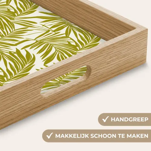 Palmblad - Patroon - Groen Dienblad Rechthoek middel 911 -USP_HandgreepNL