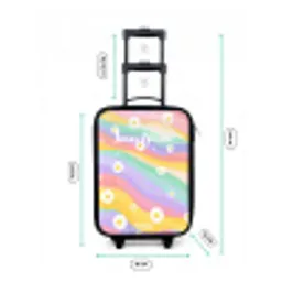 Madeliefjes op regenboogachtergrond Kinderkoffer - Zwart klein -productfoto_formaten