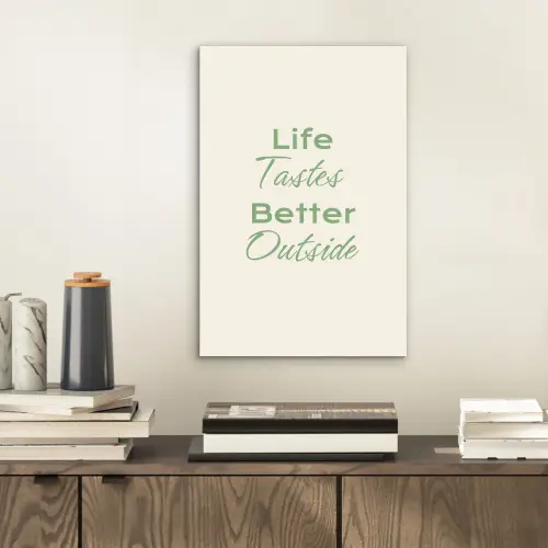 Tekst - Sierlijk - Letters - Groen aluminium wit klein -sfeer1