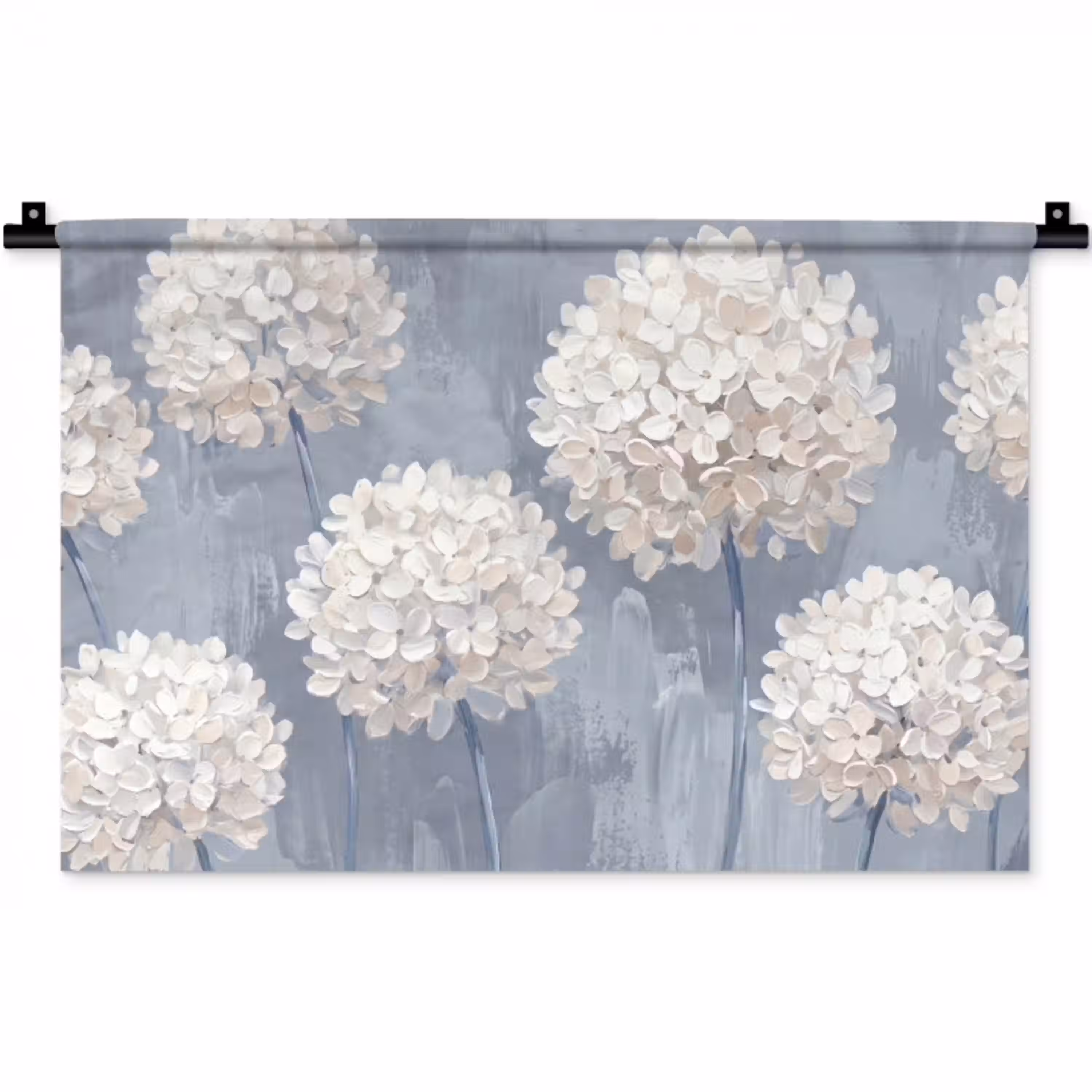 Bloemen - Illustratie - Blauw Wandkleed katoen klein -zz3d