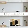 Abstract - Goud - Zwart - Kunst keuken achterwand spatscherm klein -voor_na_NL