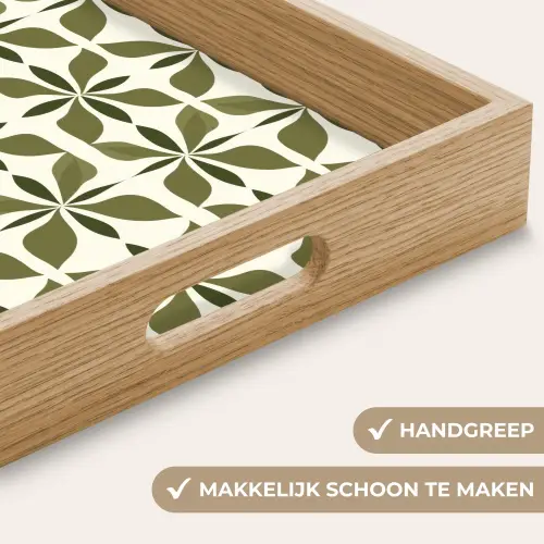 Botanisch - Retro - Groen Dienblad Rechthoek middel 911 -USP_HandgreepNL