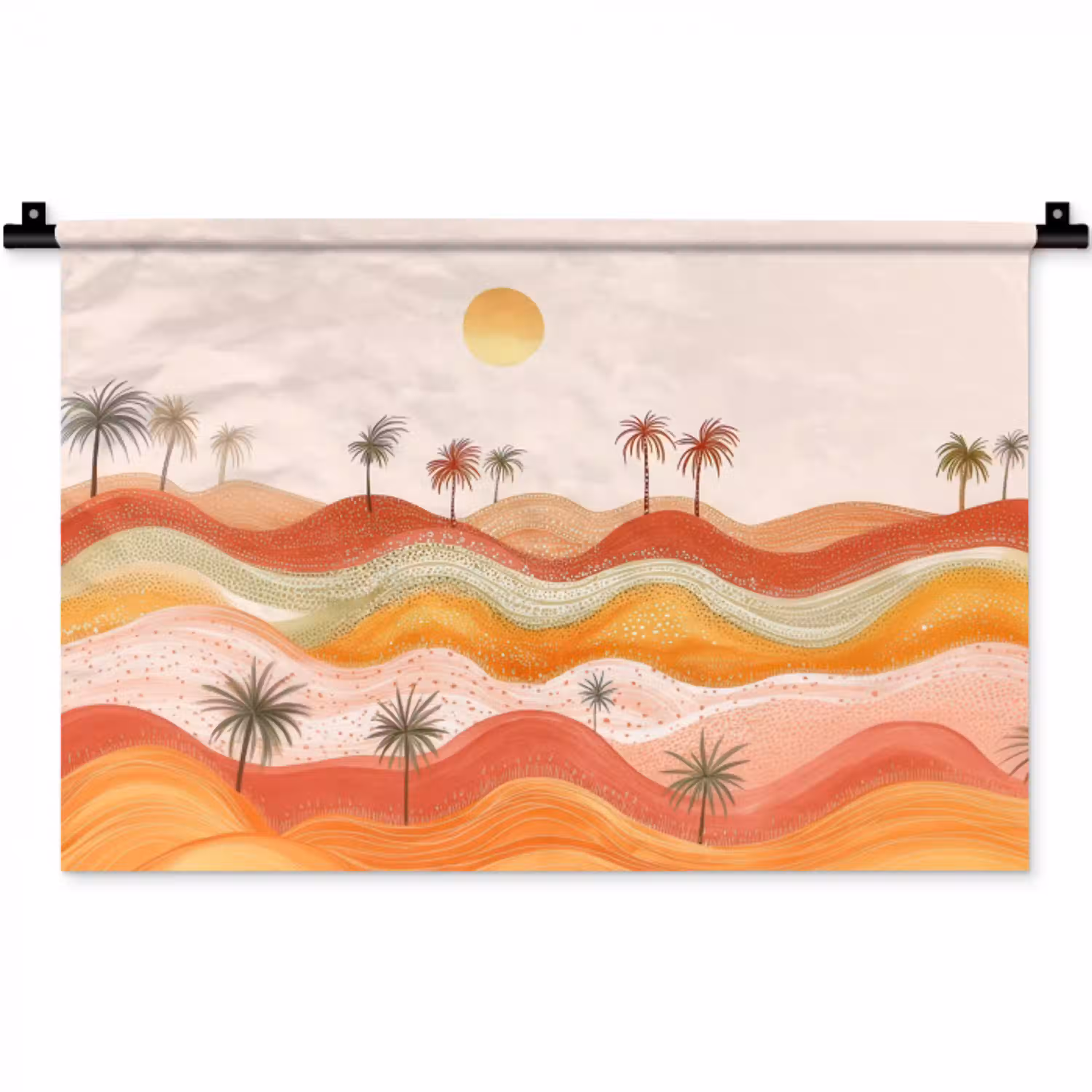Abstract landschap - Palmbomen - Kleurrijk Wandkleed katoen klein -zz3d