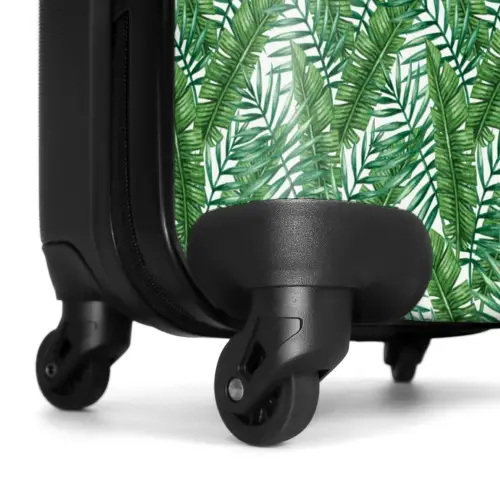 Palm lange bladeren patroon groen NBS - Handbagage koffer - Volwassenen Unisex middel -wiel