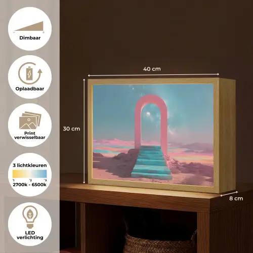 Trap - Boog - Sterrenhemel Light Box met batterij (Wandlamp) middel -USP_websiteoverzichtNL