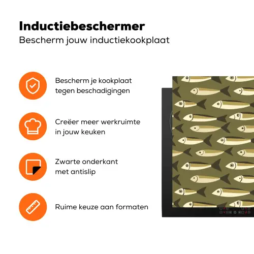 Vis - Patroon - Groen Inductie beschermer vinyl 3mm klein 276 -zzzzzzz-td-ups