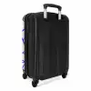 Blauwe lijnen op beige achtergrond NBS - Handbagage koffer - Volwassenen Unisex middel -achterkant