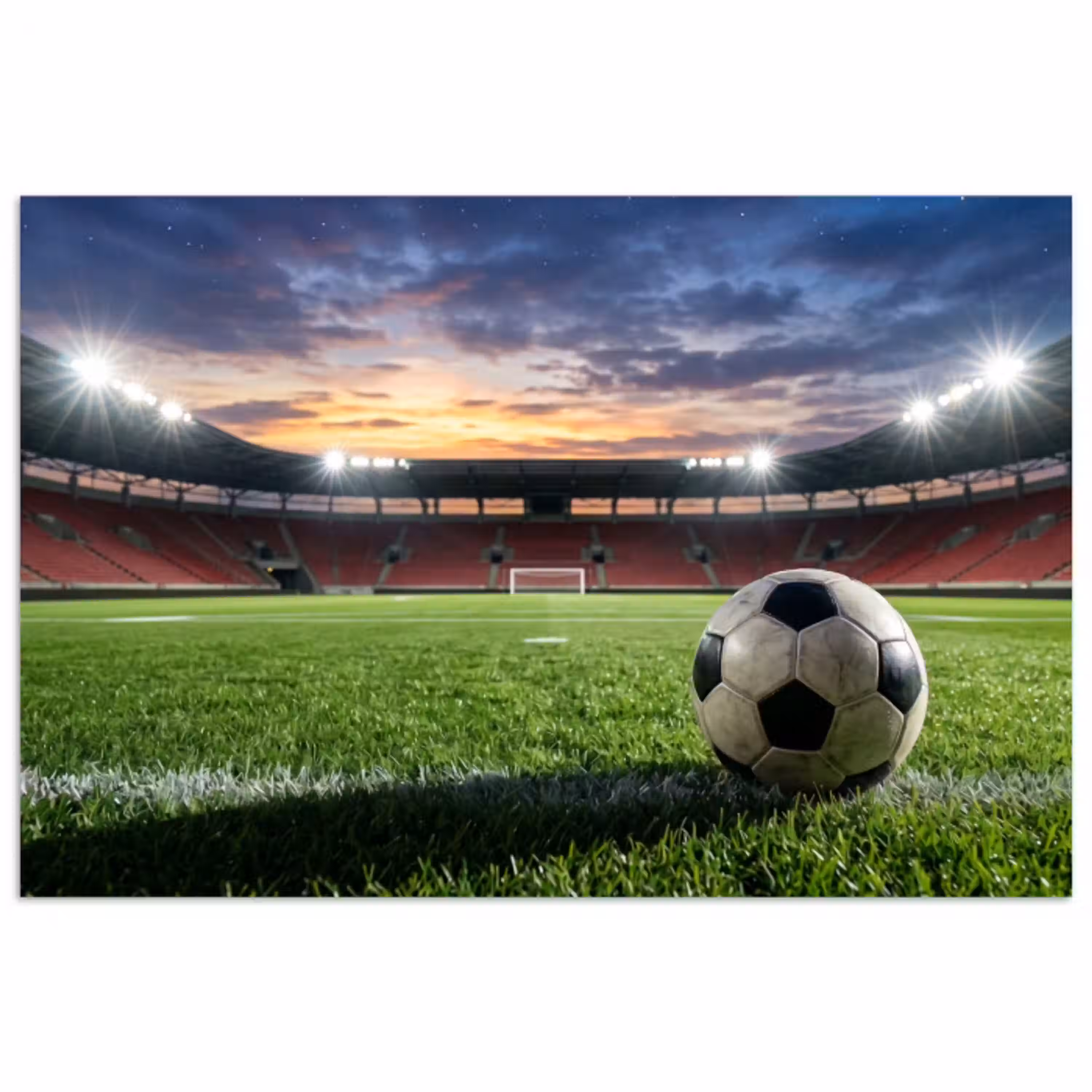 Voetbal - Stadion - Sport - Groen poster papier klein -3d