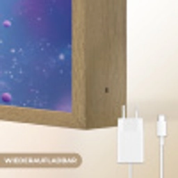 Monster - Ruimte - Sterren - Paars Light Box met batterij (Wandlamp kind) middel -USP_websiteoplaadbaarDE