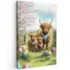 Schotsehooglanders - Paaseieren - Lente Tuinposter op houten frame 2 cm dik klein -3d