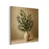 Vaas - Olijftakken - Bladeren - Beige aluminium wit klein -3d