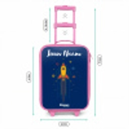 Raket - Planeten - Sterren Kinderkoffer - Roze klein -productfoto_formaten