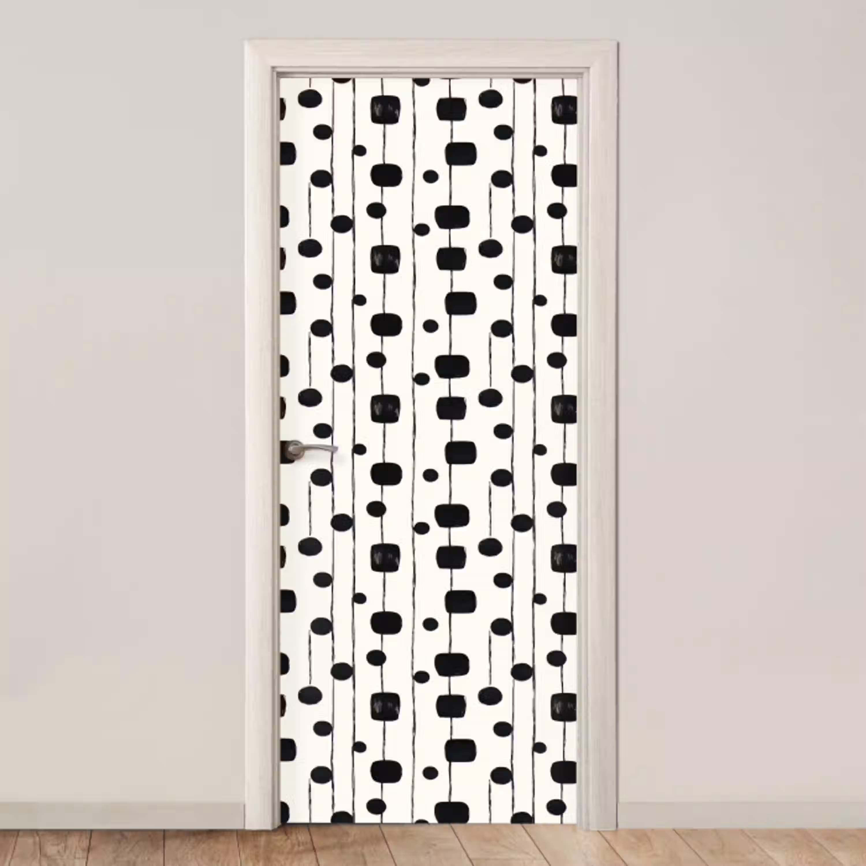 Grafisch - Modern - Zwart deurposter klein 289 -3d_beige