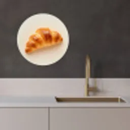 Croissant - Brood - Beige KitchenYeah - Keuken - Wandcirkel Forex klein -sfeer1