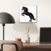 Zwart - Paard - Portret aluminium wit klein -sfeer5