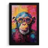 Graffiti - Chimpansee - Aap - Bril - Kleurrijk fotolijst zwart zonder passe partout klein -3d