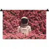 Bloemen - Roze - Astronaut Wandkleed katoen klein -zz3d