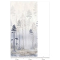 Bos - Bomen - Mist - Natuur - Illustratie - Grijs Behang Vlies klein -USP_banen