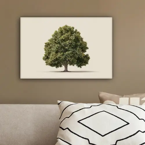Eikenboom - Groen - Lichte achtergrond canvas 2cm klein -sfeer3