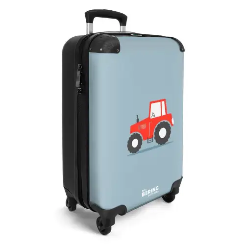 Rode trekker blauwe achtergrond NBS - Handbagage koffer - Unisex middel -productfoto_3d